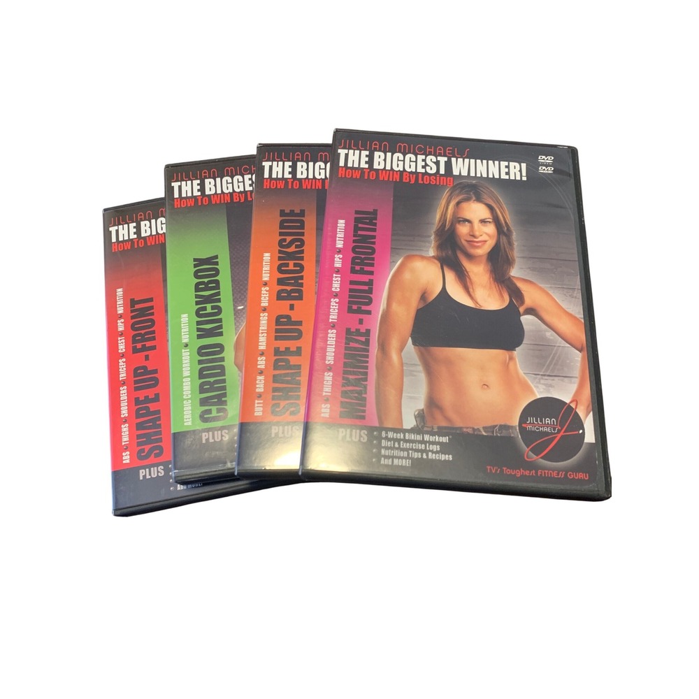 Jillian Michaels The Biggest Winner 4 DVD Workout Set Cardio Kickbox Shape Up